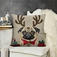 thumbnail image 2 of YINGXI Pug Christmas Pillow Covers,Pug Christmas Decorations,Pug Pillow,Pug Decor,Pug Dog Merry Christmas Decorative Throw Pillow Covers,Pug Gifts for Pug Lovers,Pug Gifts 22x22in, 2 of 5