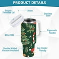 thumbnail image 2 of Yayeee 40oz Double-Wall Insulated Stainless Steel Tumbler with Handle Bottle, Brown Christmas Gingerbread, 2 of 8
