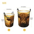 thumbnail image 3 of Balery Sunset Sunflower Cow A Cesta de ropa redonda con asas, impermeable, independiente, para ropa, juguetes, dormitorio y familia-Small, 3 of 6