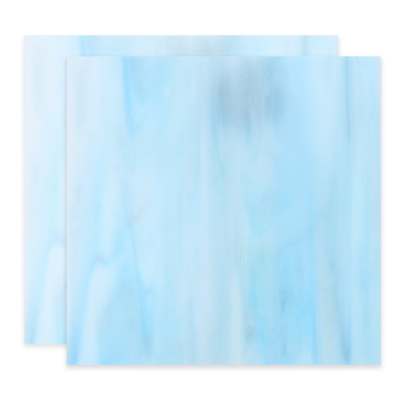 4 x 4 Inch Transparent Stained Glass Sheets, 2 Sheets Mosaic Glass Variety Pack Tiles for Art Supplies Crafts Projects, Teal