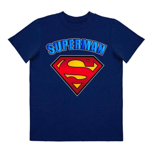 Playera Para Niño Warner Bros Superman Cuello Redondo Manga Corta Talla 4 Azul Marino