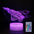 thumbnail image 1 of Xihbxyly Luz Nocturna Acrílica, Diseño de Avión y Velero Led, Brillo Ajustable, Control Remoto, Decoración para Dormitorio, Luz Suave y Cómoda, 16 Opciones de Color, Alimentación Por Usb., 1 of 2