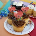 thumbnail image 4 of Skydiver Skydiving Out of Plane Heart Love Cupcake Picks Toppers Decoration Set of 6, 4 of 6