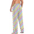 thumbnail image 6 of HPINK-T Mens Sleep Pajama Pants Set Bottoms Black Hot Pink Stripes Fleece Lounge Sleepwear PJs S, 6 of 7