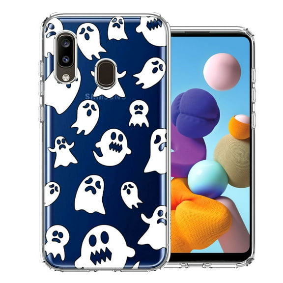 MUNDAZE For Samsung Galaxy A20 Halloween Spooky Ghost Design Double Layer Phone Case Cover