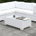 thumbnail image 2 of Furniture of America Arthur Rattan and Glass Top Outdoor Coffee Table in White, 2 of 5