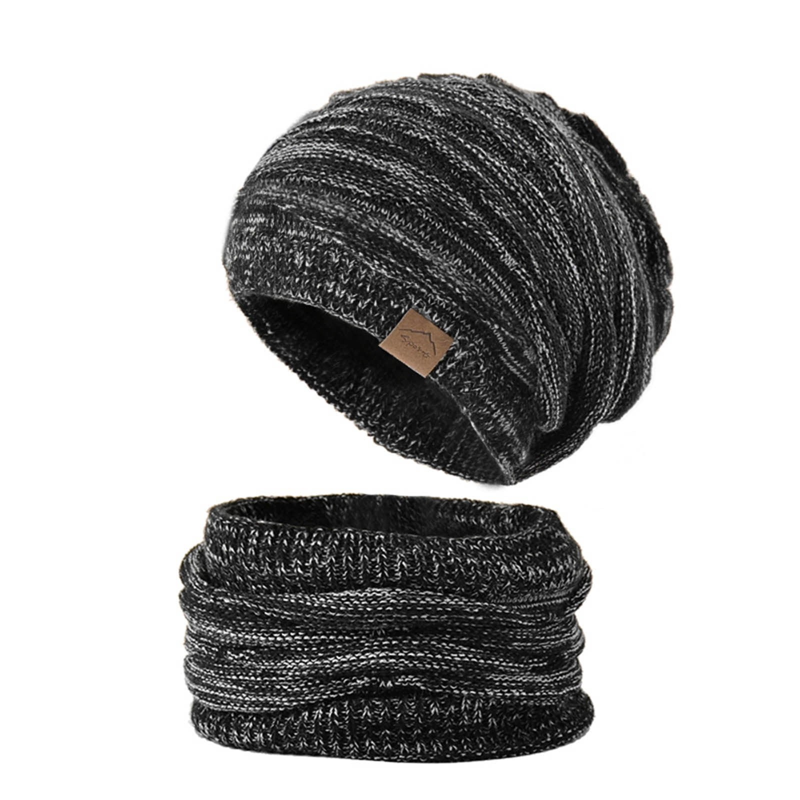Tanhomme Fleece Ski Covers Winter Face-Cover Windproof Hooded Scarf Cold Weather Hat Neck Warmer Men's Women's Winter Knitted Fleece Windproof Hood Scarf Coif Winter Knit Hat Warm Hats