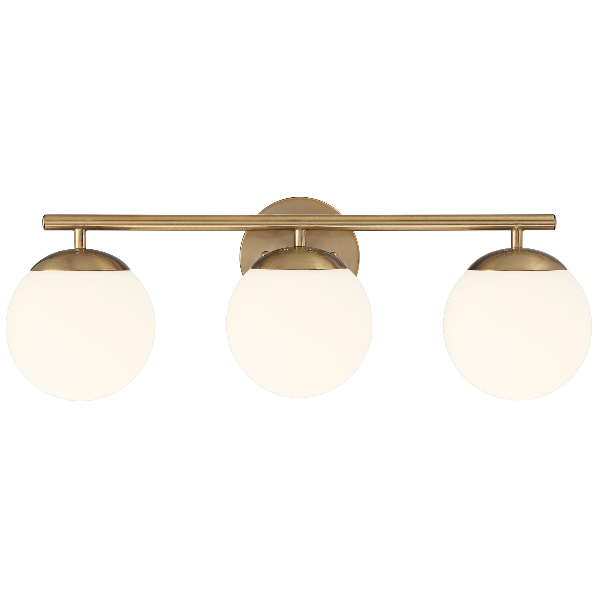 Possini Euro Design Meridian Modern Wall Light Soft Gold Hardwire 23" 3-Light Fixture Frosted White Globe Glass for Bedroom Bathroom Vanity Reading
