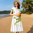 thumbnail image 4 of Disketp Hunting Frog para Vestido de Manga Corta para Mujeres, Vestidos de Verano para Mujeres, Casual y Holgado para la Playa, 4 of 6