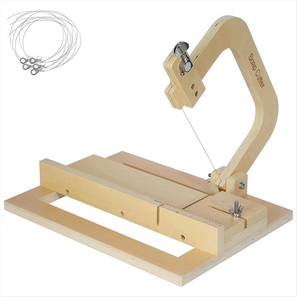 Cortador de Jabón de Madera para Suministros de Fabricación de Jabón, Corte de Alambre Ajustable, Jabón Hecho A Mano, Mantequilla, Pasteles, Pan, Velas, Queso