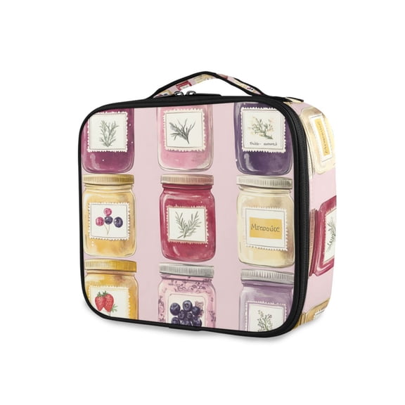 FORMRS Travel Makeup Bag Large Capacity Train Case Cosmetic Organizer with Adjustable Dividers, Watercolor Jar