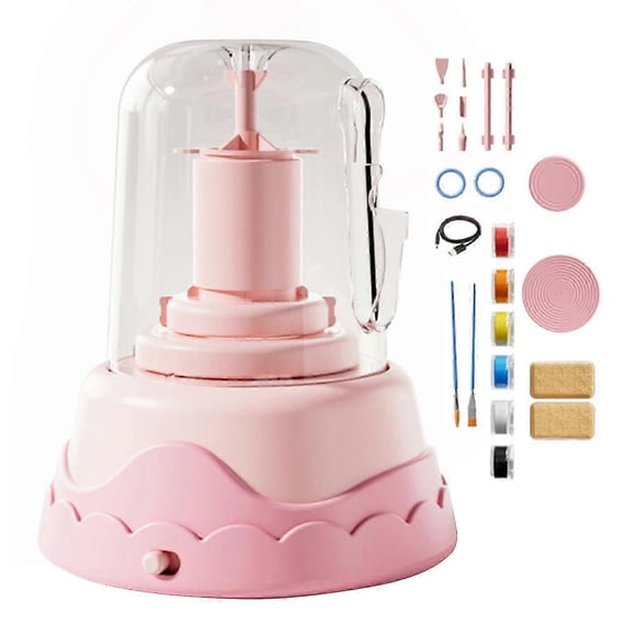 DIY ceramic machine for kids with pottery wheel and tools