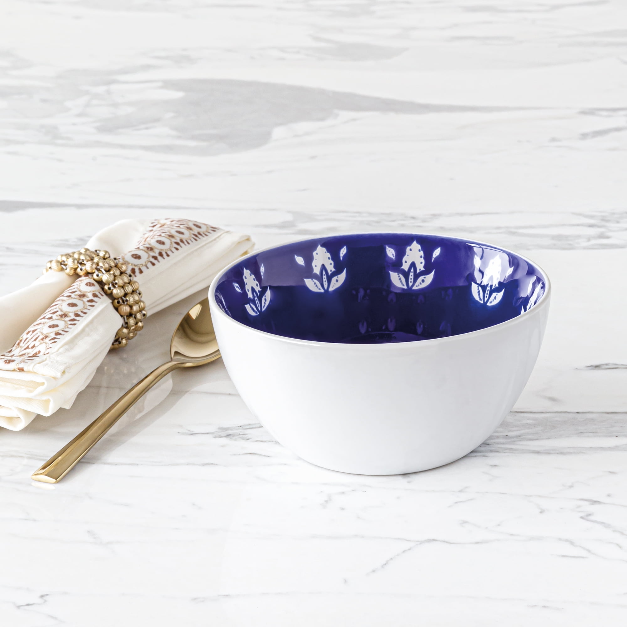 Sofia Home 4 Pack Indigo Stoneware Round Bowls by Sofia Vergara
