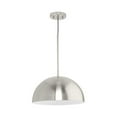 thumbnail image 4 of Perimeter Collection One-Light Brushed Nickel Mid-Century Modern Pendant with metal Shade, 4 of 12