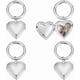 thumbnail image 1 of 4 llaveros de acero inoxidable con forma de corazón y medallón de recuerdo personalizado con fotos., 1 of 5