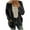 Black, variant on CEHVOM Plus Size&nbsp;Tops&nbsp;for Women Women Casual Plus Size Plush Sweater Pockets Outerwear Buttons Cardigan Coat