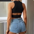 thumbnail image 6 of Tank Tops for Women BWASD Casual Slim Fit Basic Tees Dressy Solid Color Racerback Ribbed Knitted Sleeveless Shirt Fashion Clothes Cute Crop Tops Y2K (Black L), 6 of 7