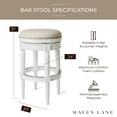 thumbnail image 5 of Maven Lane Pullman Backless Bar Stool in Alabaster White Finish w/ Cream Fabric Upholstery, Set of 2, 5 of 6