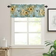 thumbnail image 3 of Hokiten Rod Pocket Curtain Valance, Spring Yellow Sunflower Farmhouse Window Valance for Living Room, Bedroom, Kitchen Roes Butterfly Teal Pastoral 42"W x 12"L, 3 of 8
