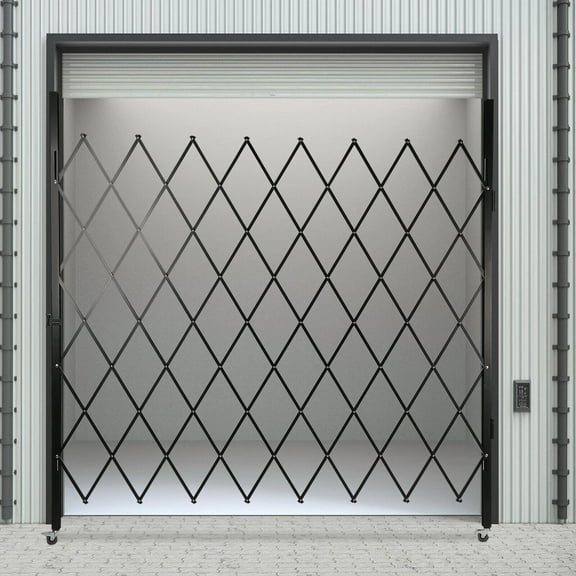 TFCFL Folding Security Gate 7.2ft x 6.5ft Wall Mount Single Folding Door Scissor Gate Expandable Barricade Gate