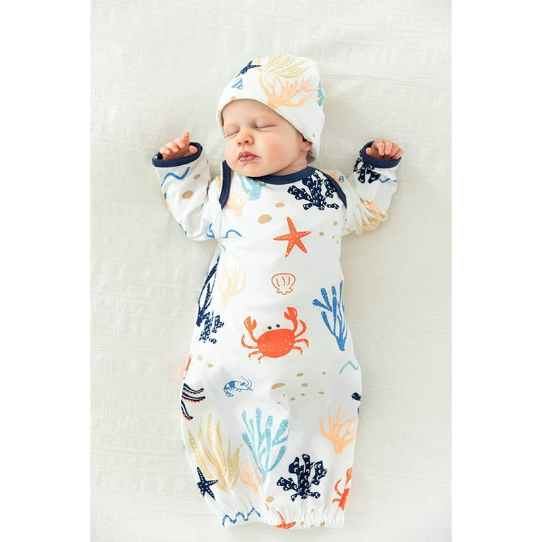 Infant gown best sale and hat set