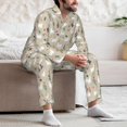 thumbnail image 7 of Salouo Cute Alpaca Print Button-Front Long Sleeve Pajama Set for Men, Soft 2Pjs Men's Long Sleeve Sleepwear-, 7 of 7
