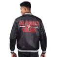 thumbnail image 2 of Men's Starter  Black San Francisco 49ers Printed Team Logo Satin Varsity Full-Snap Jacket, 2 of 2