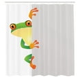thumbnail image 2 of Ambesonne African Shower Curtain, Frog Prince Reptiles, 69"Wx84"L, Green Yellow Orange, 2 of 4