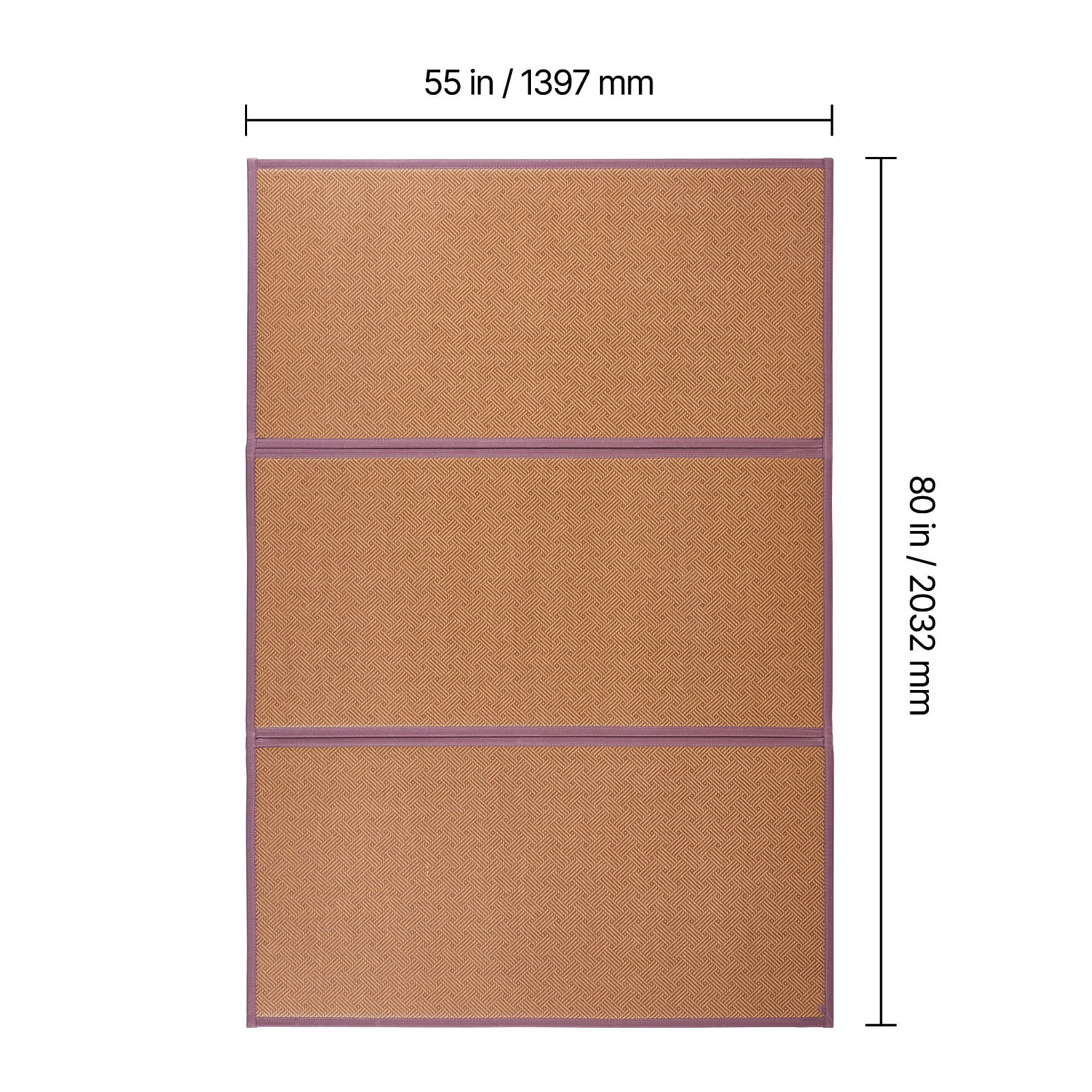 KFFKFF's Tatami Mat from Japan, Measuring 80 x 55 inches, Foldable and Crafted from Authentic Rattan, Features Non-Slip and Simple-to-Clean Surface, Ideal Summer Sleeping Mat with Breathability