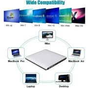 External 3D Blu ray CD DVD Drive, Portable USB 3.0 and Type-C Blu-ray CD/DVD+/-RW Burner Player Writer Reader Rewriter for PC Netbook Laptop Desktop with Mac OS Windows XP/7/8/10 Silver