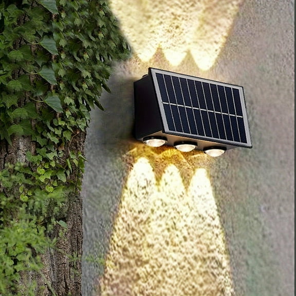 Hnjugfe Dimmable Solar 6-Head  Outdoor Garden LED Wall Lights