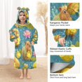 thumbnail image 4 of Wearable Blanket with Sleeves and Pocket Oversized Hooded Sweatshirt 3-14 YR Capybaras Holding Lemons M, 4 of 7