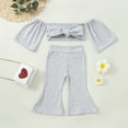 thumbnail image 4 of Sngxgn Girls Clothes 2 Piece Outfit Top Pants Set with Shirt(Grey,90), 4 of 4