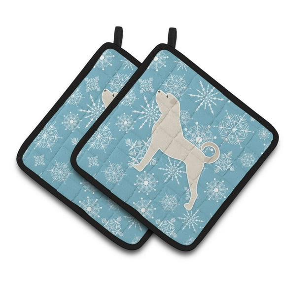 Carolines Treasures BB3577PTHD Winter Snowflake Anatolian Shepherd Pair of Pot Holders , 7.5HX7.5W, multicolor