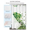 thumbnail image 4 of No Hook Shower Curtain with Snap-in Liner, St Patrick's Day Waterproof Fabric Bathroom Curtains, Lucky Shamrock Tree Gnomes Truck Leaf Green Bath Curtains & Mesh Top Window 72"x84" Long, 4 of 9