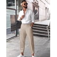 thumbnail image 4 of COOFANDY Men's Cotton Linen Pants Elastic Waist Lightweight Casual Pants Relaxed Fit Yoga Beach Pants with Pockets, 4 of 6
