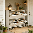 thumbnail image 6 of OTONIPU Shoe Cabinet 4 Flip Drawers, White Slim Entryway Shoe Storage Cabinet with Bottom Clearance, 6 of 9