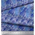 thumbnail image 3 of Soimoi Blue Poly Georgette Fabric Leopard & Wild Animal Skin Printed Fabric 1 Yard 52 Inch Wide, 3 of 3