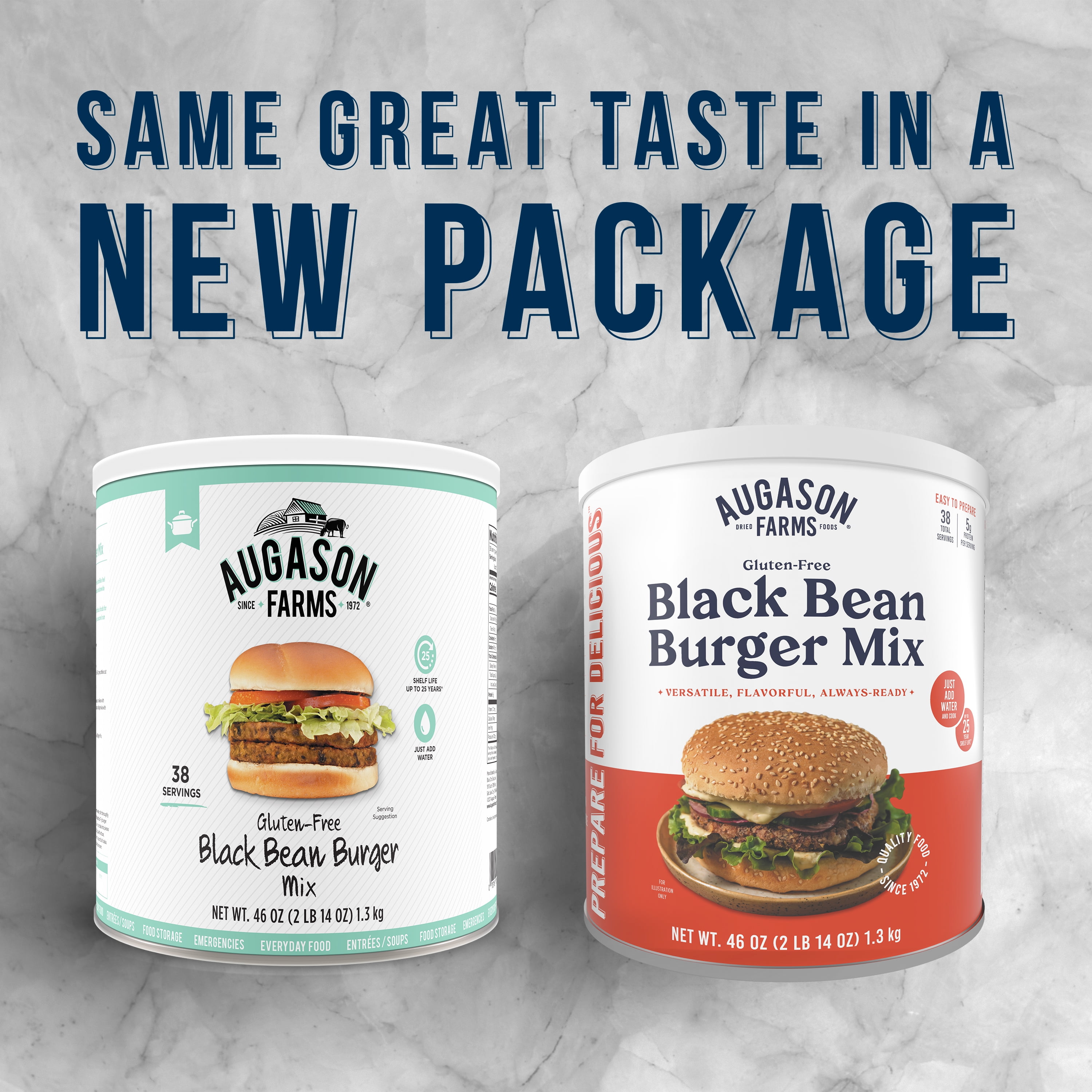 (3 pack) Augason Farms Black Bean Burger Mix Can, Certified Gluten Free, Emergency Food Supply, Everyday Meals, 38 Servings