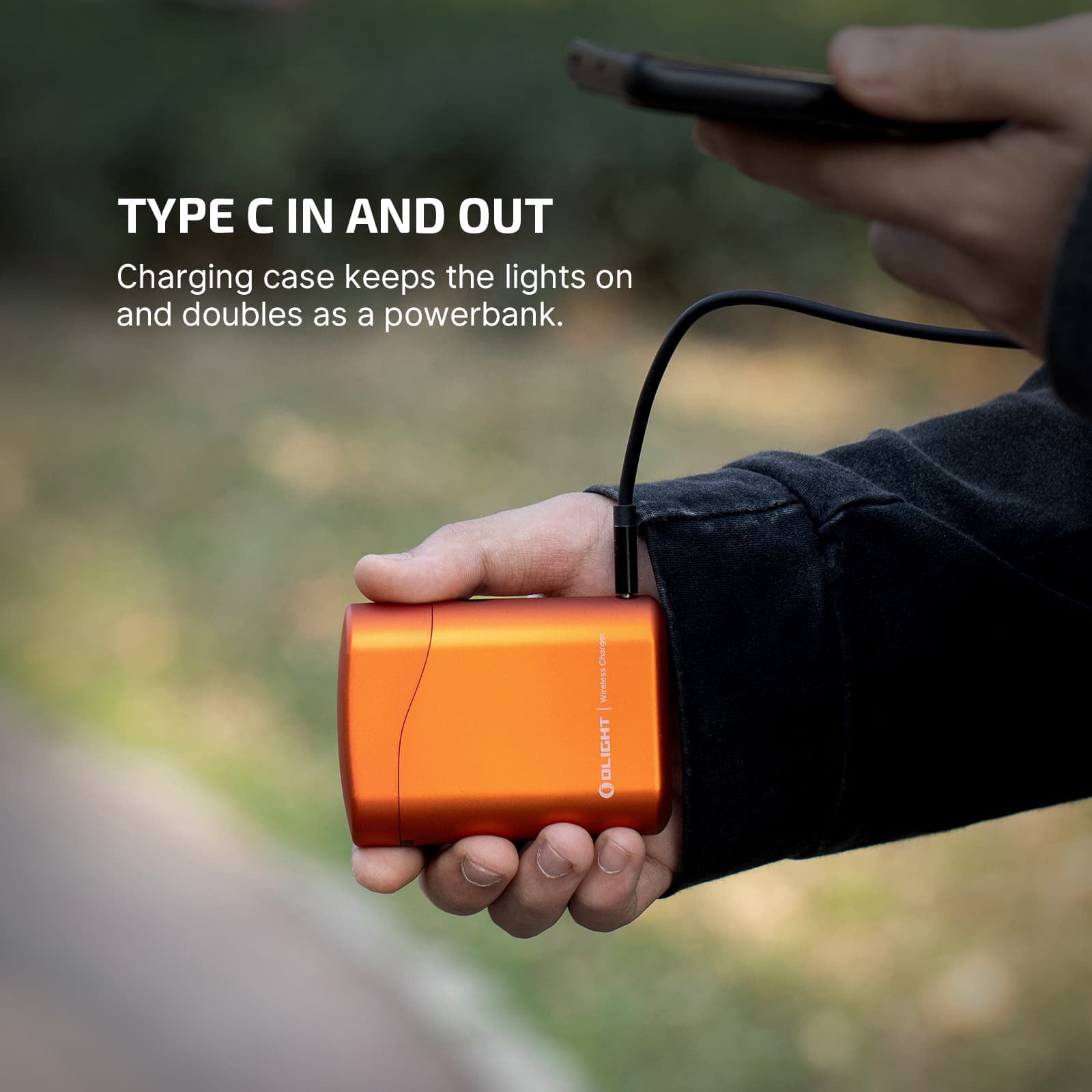 OLIGHT Baton4 Premium Edition EDC Flashlights 1300 Lumens with Type-C Charging Box, Powered by Rechargeable Battery, Small Bright Light IPX8 Waterproof for Emergencies, Outdoors (Orange)