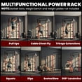 thumbnail image 3 of Soozier All-in-One Smith Machine Power Rack with Dual Adjustable Cable Pulley System, Heavy-Duty Steel Strength Training Cage for Home Garage Gym, Black, 66.1"L x 50.4"W x 84.6"H, 3 of 7