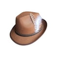 thumbnail image 3 of Fedora Hats for Men Decorative Trilby Hat Fashion Jazz Cap Costume Accessory Brown, 3 of 9