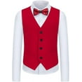 thumbnail image 3 of Yumcute Kids Boys Men's Suits 3 Piece Formal Tuxedo Suits for Boys Slim Fit Casual Ring Bearer Outfit with Blazer Jacket Pants and Vest, Red,12Y, 3 of 6