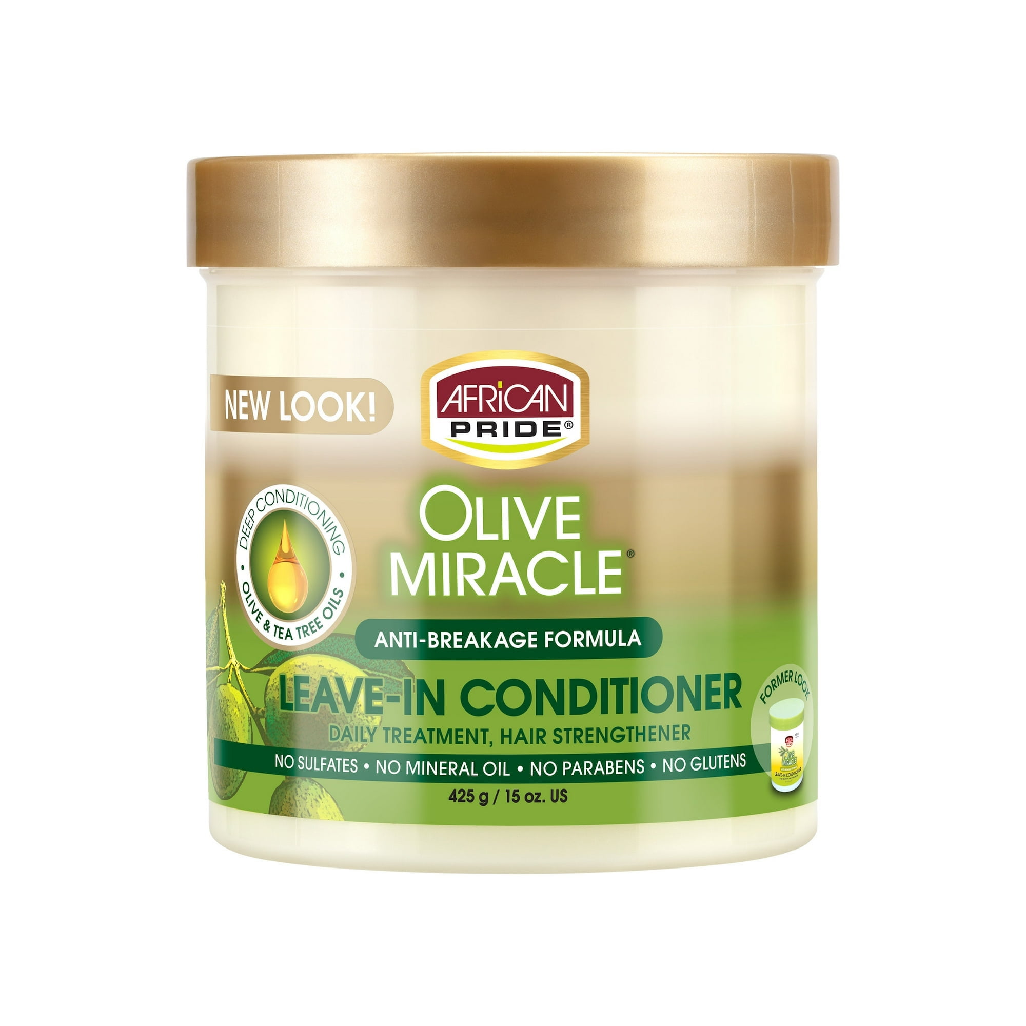 African Pride Olive Miracle Anti Breakage Leave In Hair Conditioner, 15 Oz, 2 Pack