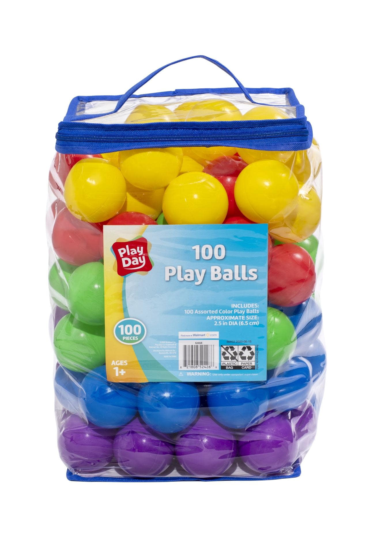 100 Kids Soft Plastic Play Balls Multicoloured Toys 