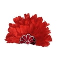thumbnail image 4 of Sombrero de jefe indio, tocado de plumas, diadema para adultos para cosplay, espectáculos Rojo, 4 of 8