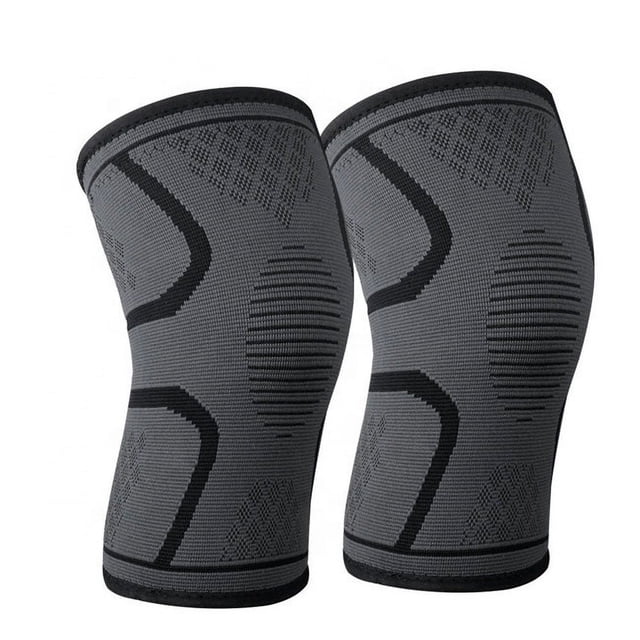 (L, negro) Rodillera deportiva (paquete de 2), rodillera de compresión transpirable para rótula, rodillera de ligamento para desgarro de menisco, osteoartritis, recuperación de lesiones, correr, fútbol brillar Electrónica
