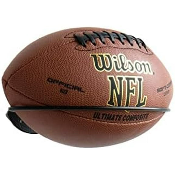 Sporta Wall Mount Football Rack, Ball Holder Organization and Storage Rack, Sports Room Decor, Steel, Black