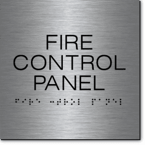 Fire Control Panel Sign-Steel / Black (3 Units)