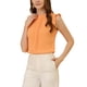 thumbnail image 5 of BLUSA SIN MANGAS CHIC PARA MUJERES INSPIRADA, CON VOLANTES Y PLEATS, IDEAL PARA TRABAJAR, TALLA XL, NARANJA, 5 of 7
